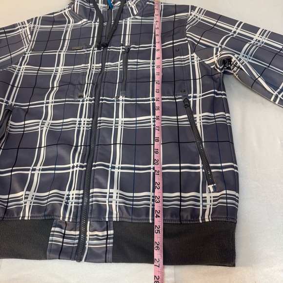 Empyre Gray White Blue Black Plaid Weather Resistant Fleece Lined Ski Snow Coat - Picture 8 of 16